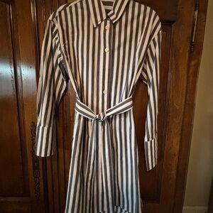 Banana Republic Navy and White Striped Dress